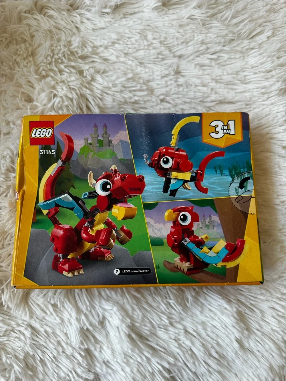 LEGO Creator 3 in 1 Red Dragon 31145 149 Pieces Bird Fish Building Toy Set